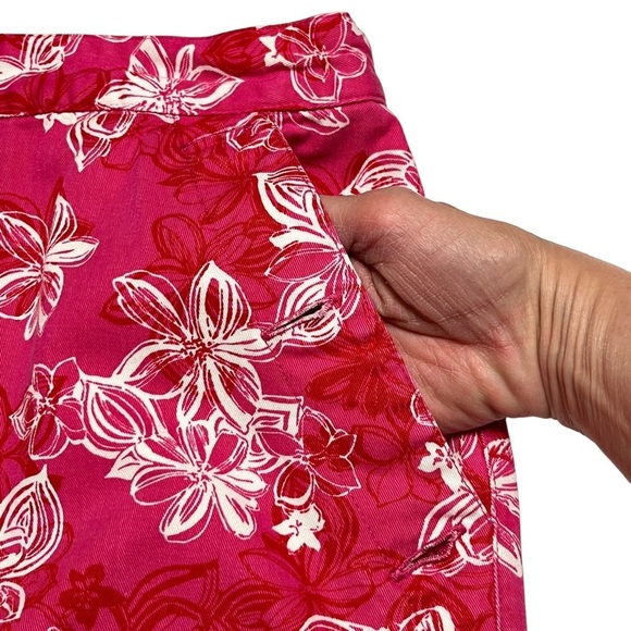 Crazy Horse A Liz Claiborne Co. 100% Cotton Pink/Red Floral Skort Skirt - Picture 5 of 14